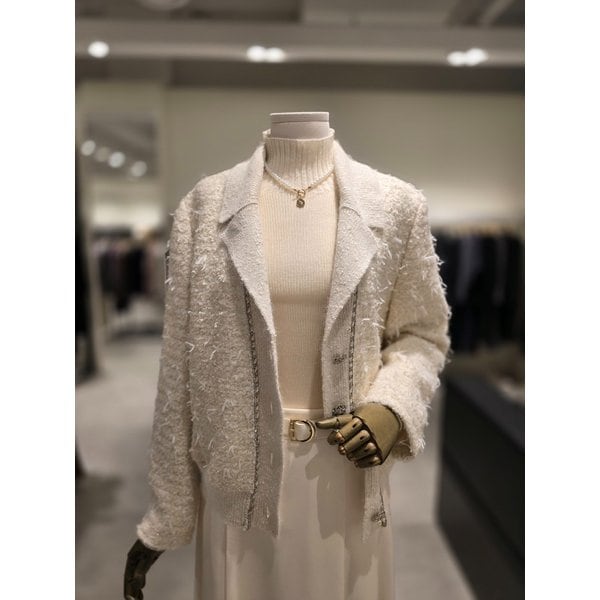 [파주점] 컬러 블록 칼라 트위드 자켓 JPBA0JK082