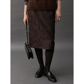 KONOHA JACQUARD SKIRT - BROWN