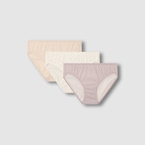 여 코튼 플로럴 힙허거 팬티 3매 (BLUE/ PINK/ BROWN/ GREY)