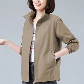 춘추 캐주얼 중년 여성 자켓 봄가을 루즈핏 엄마 코트 캐주얼 기질 차이나넥 상의