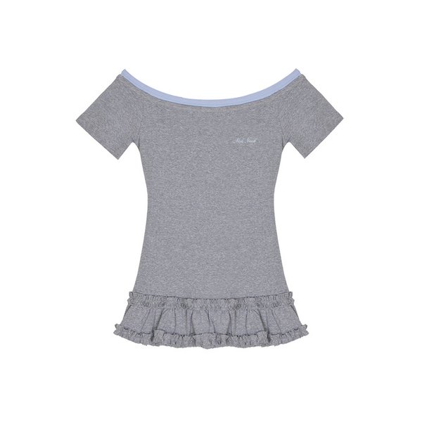 OFF-SHOULDER FRILL HALF TOP_CREAM