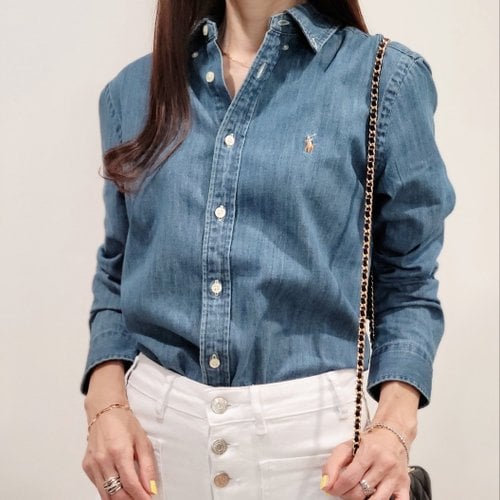 폴로랄프로렌 [가을 맞이 가격 인하] 폴로 랄프로렌 보이즈 코튼 샴브레이 데님 청 셔츠