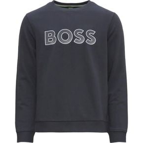 4325106 HUGO BOSS Mens Salbo Contrasting Logo Crewneck Sweatshirt, Peacock 72669650