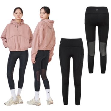 미즈노 24SS 여성 런닝 타이즈 여자 러닝 레깅스 RUNNING TIGHTS 가벼운 착용감 32YB420009 블랙