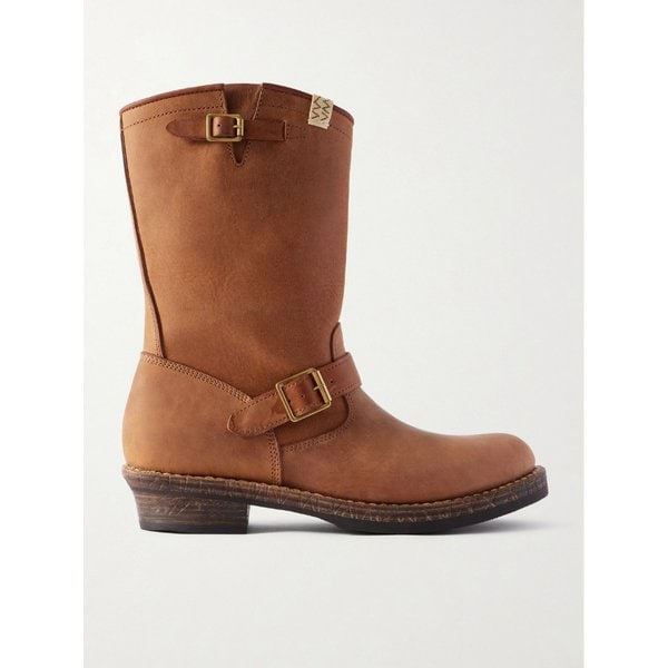 T.W.O. 폴크 디스트레스드 버클 텍스처 가죽 부츠 46376663162929862