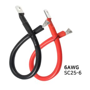 6AWG 실리콘 전원 케이블 SC25-6 링 단자 140A 배터리 인버터 태양광