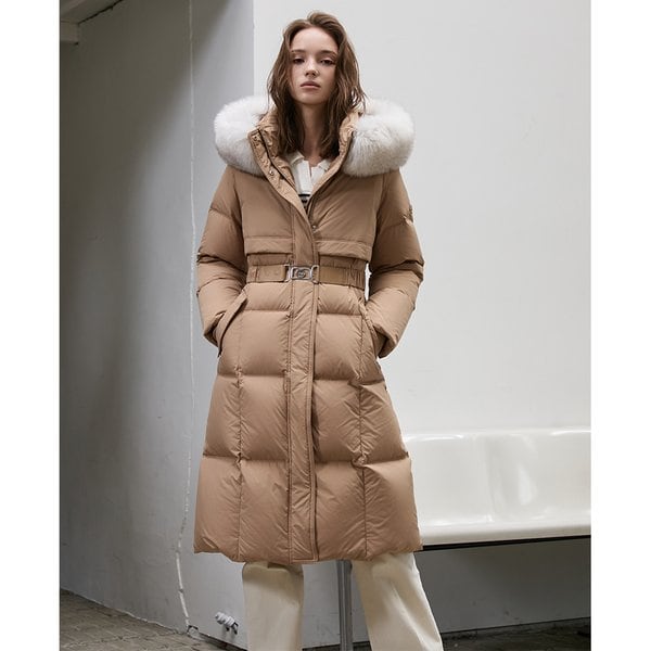 [시흥점] 여성 버클 포인트 사가퍼 구스 롱다운점퍼 (ER4TD505)