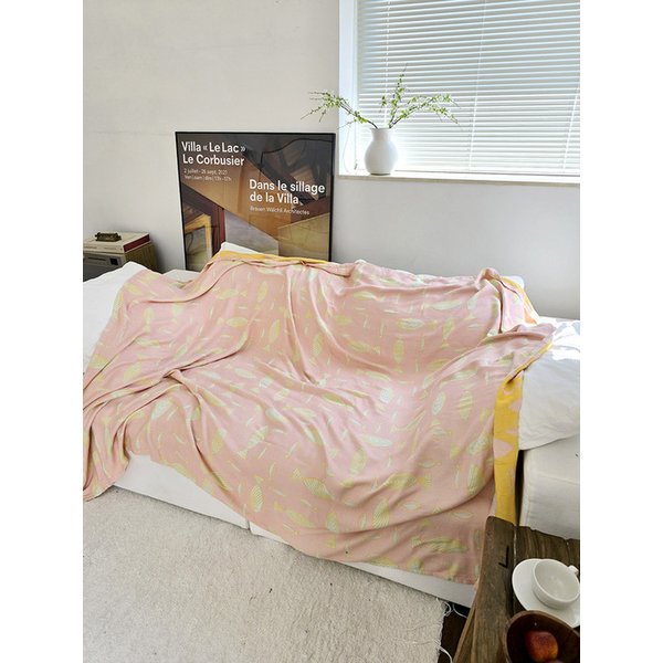 선셋 피쉬 거즈 블랭킷 겸 이불 소파커버