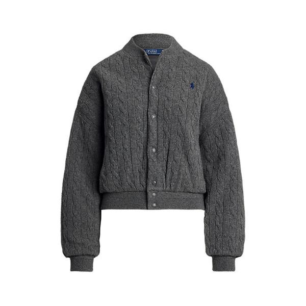 여성 케이블 니트 울 캐시미어 보머 재킷(WMPOOTWN2820373020)