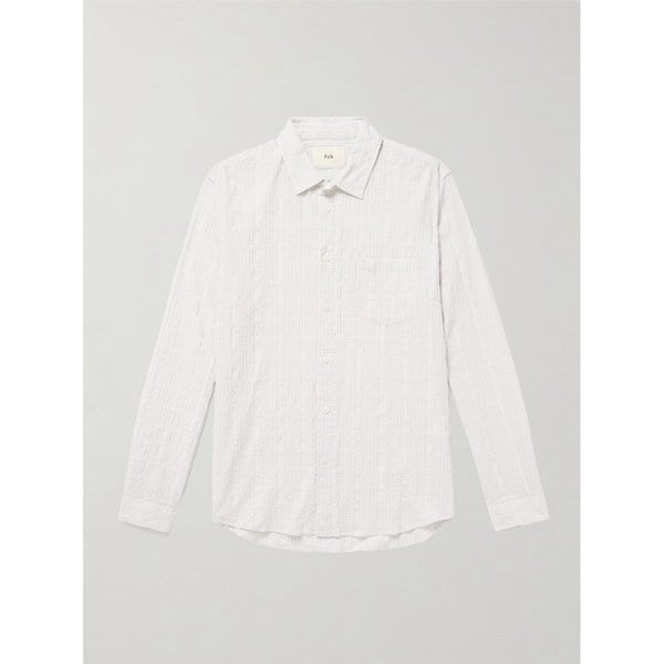 체크 코튼 블렌드 시어서커 셔츠 46376663163007610