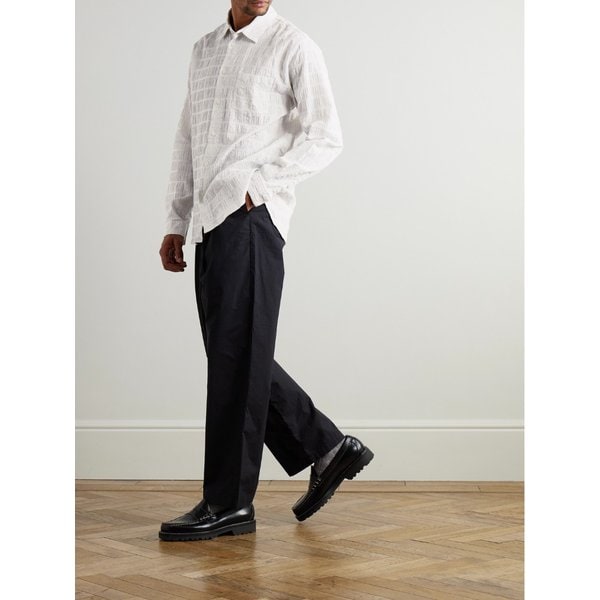 체크 코튼 블렌드 시어서커 셔츠 46376663163007610