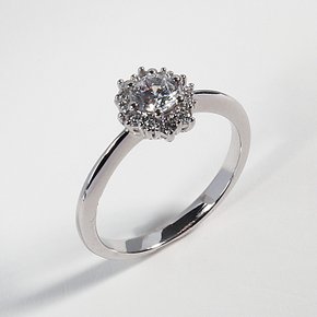 천연 3부 반지 다이아 GIA 플로라 선물 결혼 기념일 14K 18K