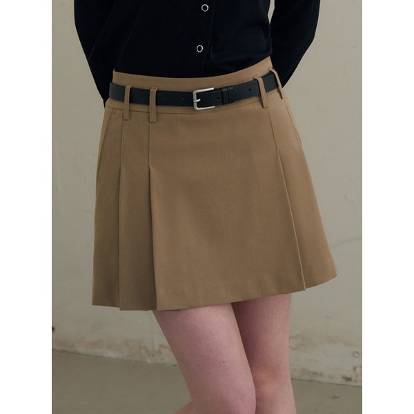 스티치 플리츠 미니 스커트 [2COLORS]