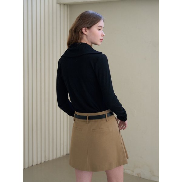 스티치 플리츠 미니 스커트 [2COLORS]