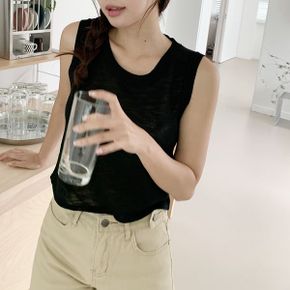 칸토 시스루 니트 민소매 나시 2color _P344131042
