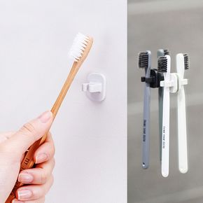 (브라운) 미니홀더 끈적임 없는 칫솔꽂이 다용도 홀더 3P