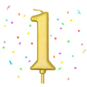 /요상한마트 골드 생일 축하 파티 케이크 1번 숫자초 예쁜 금색