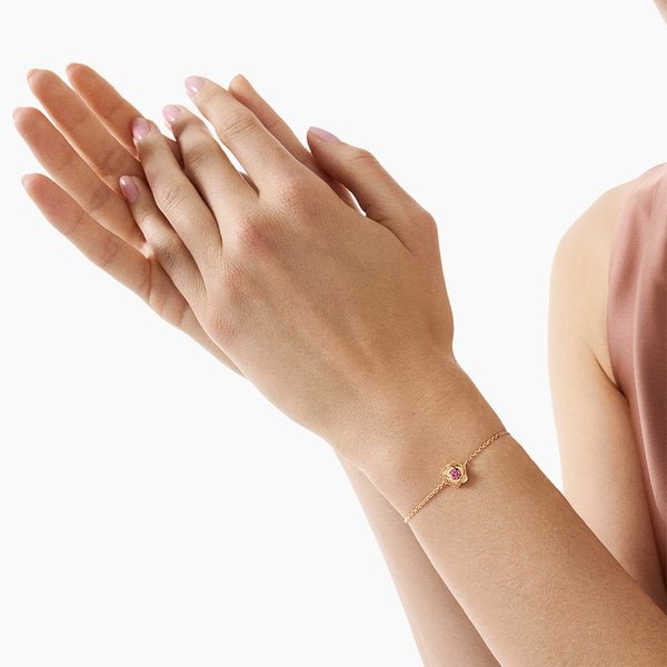 로즈 브레이슬릿 로즈 골드 - 1개 핑크 사파이어
