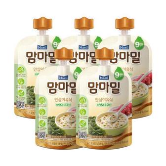 맘마밀 이유식 미역과소고기 100g 5팩  9개월 _P306942233