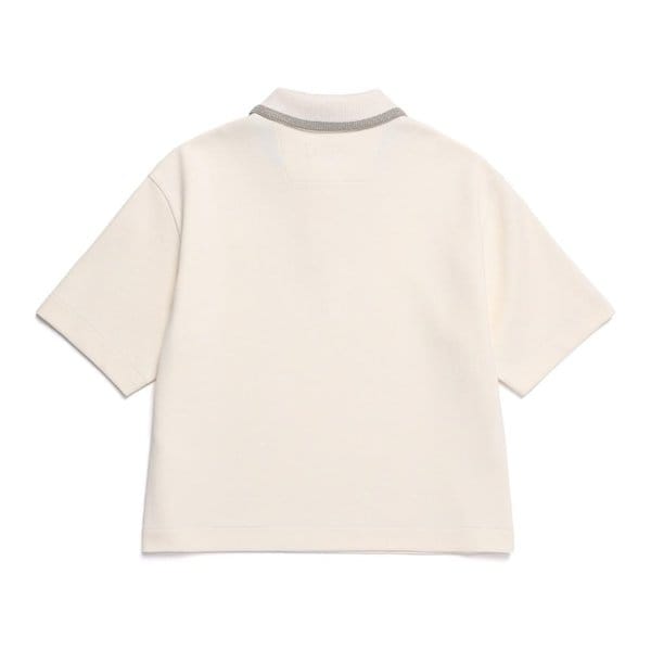 [여주점] N252WSW150 여성 피타 카라 세미오버핏 반팔 스웻 티셔츠 IVORY
