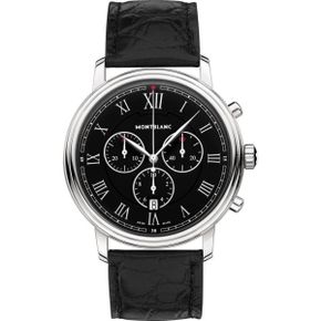 미국 몽블랑 시계 Montblanc Tradition 크로노그래프 블랙 Dial Mens 워치 117047 1689388