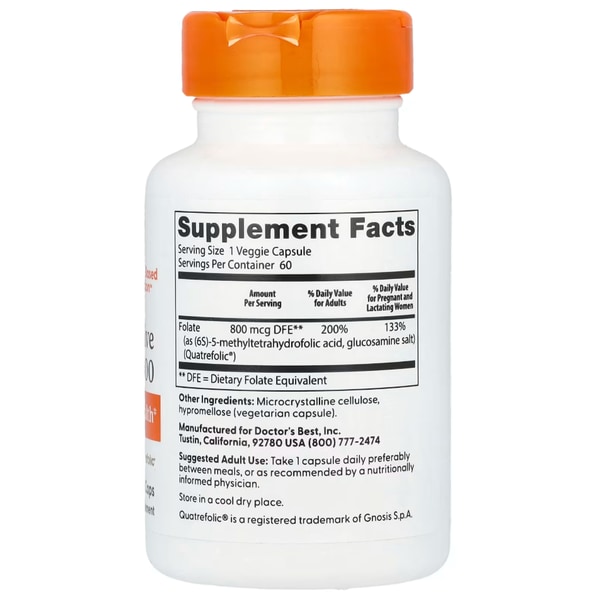 닥터스 베스트 활성형 엽산 800 풀리 액티브 폴레이트 800mcg 엽산 60베지캡슐 X 3통