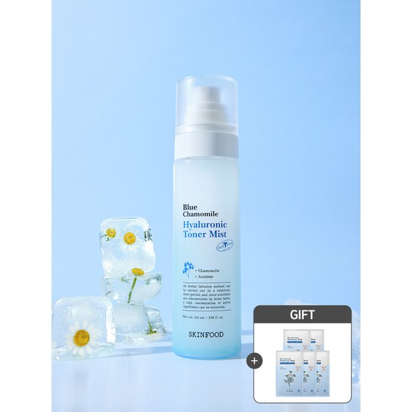 NEW 블루 캐모마일 히알루로닉 토너 미스트 100ml 1개 +(증정) 블루 마스크 시트 5매입