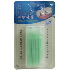 치아관리 휴대형 이쑤시개 치간칫솔 위생용품 어금니 X ( 3매입 )