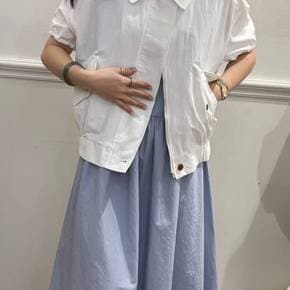 보니제이 / 보니제이 바스락 셔츠자켓 집업 밑단 스트링 크롭숏자