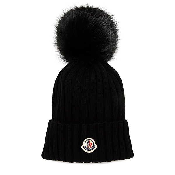 [부산점] 몽클레어 25FW 블랙 로고 폼폼 울 비니 3B00064 M1131 999