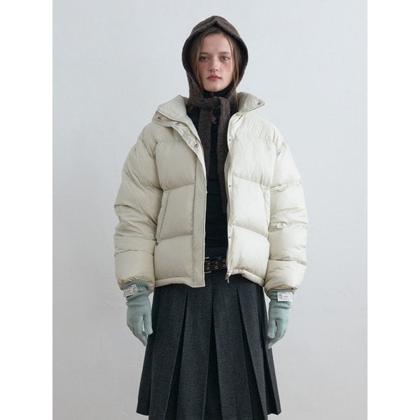 Soft Glow Puffer Jacket Ash Beige