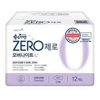 오너클랜 깨끗한나라)순수한면ZERO(오버나이트수퍼롱/12P)