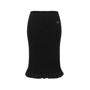 MERMAID FRILL SKIRT-BLACK