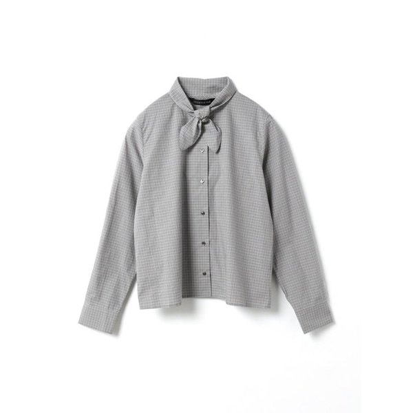 체크 리본 타이 셔츠 MZ25W3FRH4695