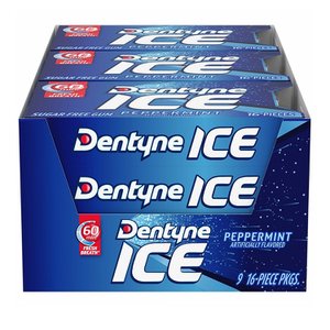  미국직구 Dentyne 덴타인 아이스 페퍼민트 무설탕 껌 16피스 9팩