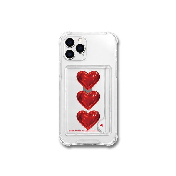 범퍼클리어카드 케이스 - 메탈하트 레드(Metal Heart Red)