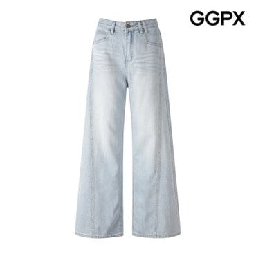 GGPX 사선 큐빅 와이드 데님 팬츠 (GP5PT031F)