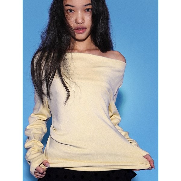 선샤인 드레이프 오프숄더 티셔츠 (3 Colors)