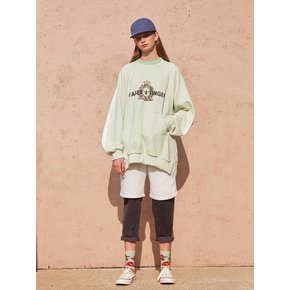 Bee Printing Logo Raglan Sweatshirt_Yello Green