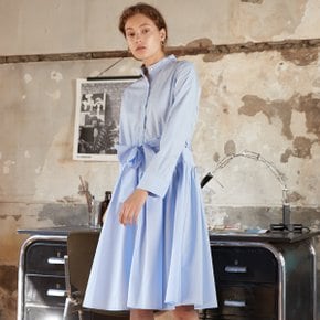 Blue Gather Shirtdress