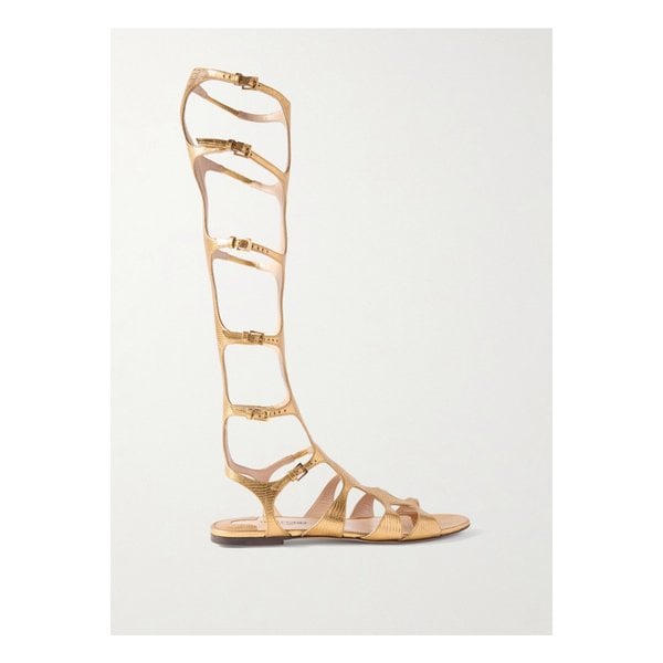 파라다이스 메탈릭 리자드 이펙트 가죽 샌들 브론즈 1647597349364215