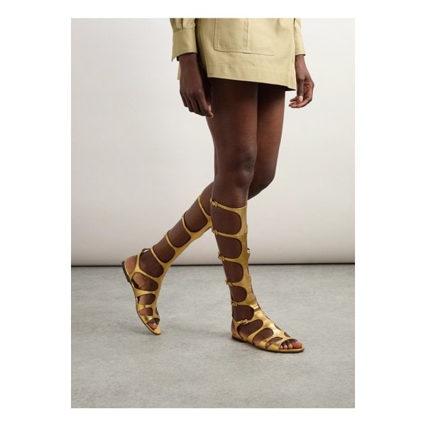 파라다이스 메탈릭 리자드 이펙트 가죽 샌들 브론즈 1647597349364215