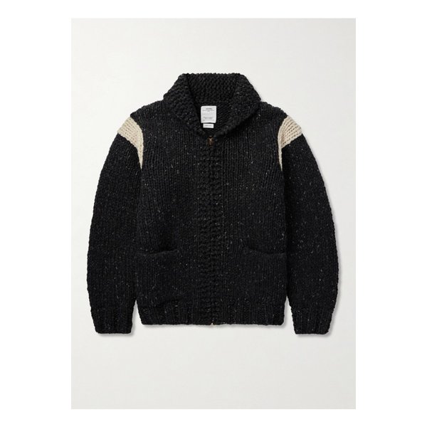 숄 칼라 울 집업 가디건 블랙 1647597340020749