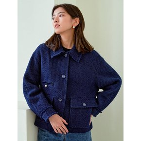 Spencer Wool Tweed Jacket (Blue)