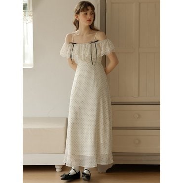 던드롭 DD_Polka dot frill two-way dress