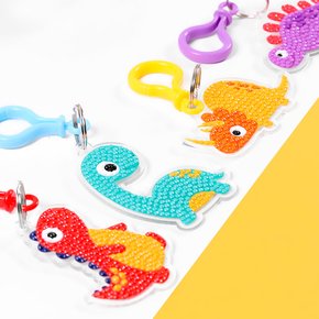공룡 캐릭터 보석십자수 키링 열쇠고리 만들기 DIY (5종) 키홀더 초등미술 교구