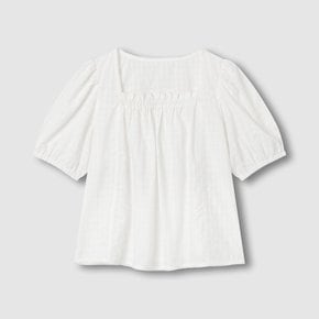 여 아일렛 시어 반팔 파자마 셔츠 (WHITE/ LEMON/ BLACK)