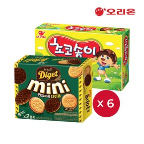 초코송이(50g) 6개 + 다이제미니 초코(80g) 6개