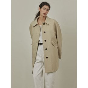 balmacaan half trench coat_beige