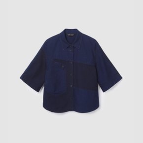 패널 데님 블라우스 네이비 AW2505453